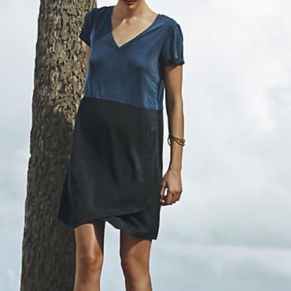 Anthropologie Dolan Left of Center Horizon Color Block Dress Size Small Petite - Picture 2 of 6